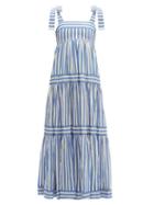 Matchesfashion.com Zimmermann - Verity Stripe & Tiered Cotton Dress - Womens - Blue White