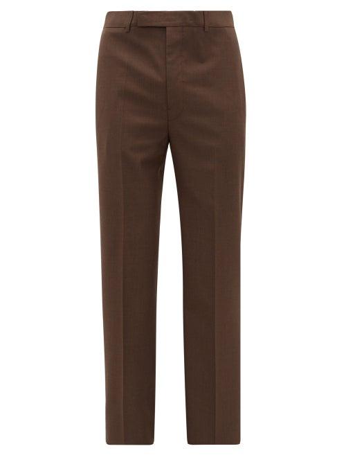 Matchesfashion.com Lemaire - Straight-leg Crepe Trousers - Mens - Brown