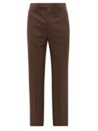 Matchesfashion.com Lemaire - Straight-leg Crepe Trousers - Mens - Brown