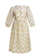 Matchesfashion.com Shrimps - Titania Daffodil Print Check Organza Midi Dress - Womens - White Multi