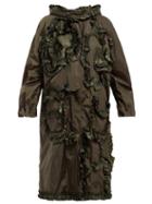 Matchesfashion.com 4 Moncler Simone Rocha - Ruffled Technical Sateen Rain Jacket - Womens - Dark Green