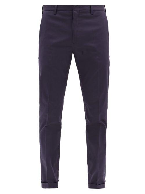 Matchesfashion.com Paul Smith - Cotton-blend Slim-leg Chino Trousers - Mens - Blue