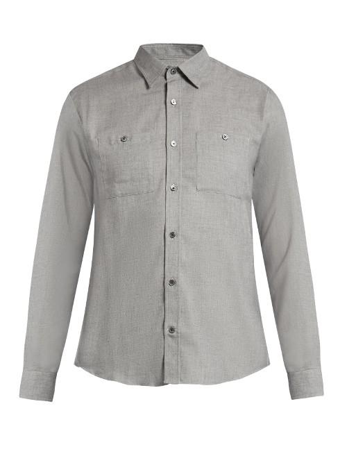 Gieves & Hawkes Button-cuff Cotton And Wool-blend Shirt