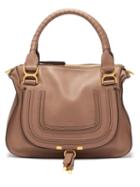 Ladies Bags Chlo - Marcie Topstitched Leather Handbag - Womens - Brown