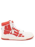 Amiri - Skel Top Leather High-top Trainers - Mens - Red White