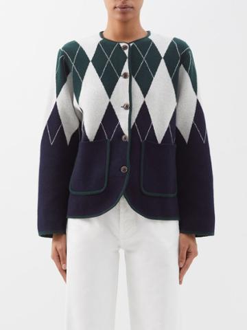 Lisa Yang - Kim Fair-isle Cashmere Cardigan - Womens - Navy