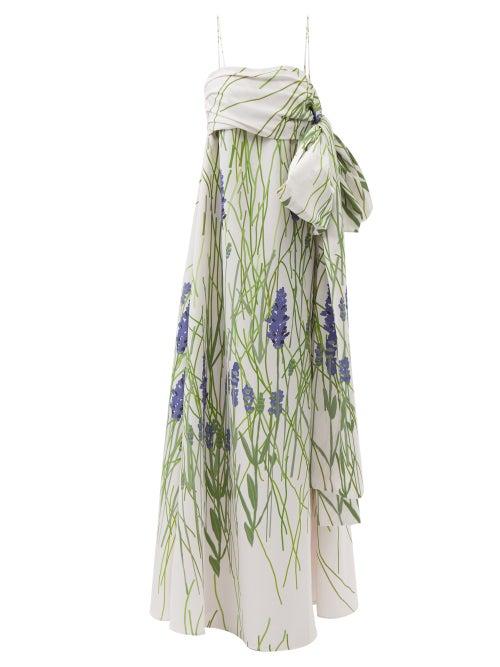 Bernadette - Martin Floral-print Taffeta Gown - Womens - White Multi
