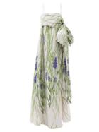Bernadette - Martin Floral-print Taffeta Gown - Womens - White Multi