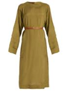 Loewe Long-sleeve Sateen Midi Dress
