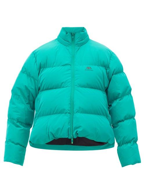 Matchesfashion.com Balenciaga - Logo-print Padded Hooded Jacket - Womens - Emerald