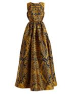 Mary Katrantzou Shaw Sleeveless Cards-jacquard Gown