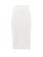 Matchesfashion.com Alexander Mcqueen - High-rise Grain-de-poudre Wool Pencil Skirt - Womens - Ivory