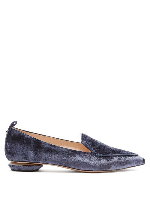 Matchesfashion.com Nicholas Kirkwood - Beya Velvet Loafers - Womens - Navy