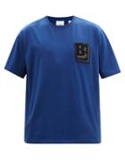 Burberry - Elliott Logo-patch Cotton-jersey T-shirt - Mens - Blue