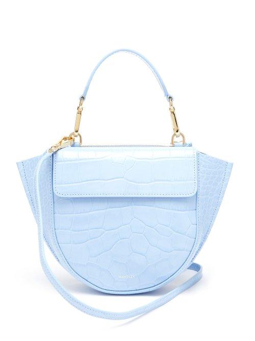 Matchesfashion.com Wandler - Hortensia Mini Crocodile Effect Leather Bag - Womens - Light Blue