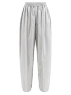 Zanini - Striped Silk-twill Wide-leg Trousers - Womens - Blue Multi