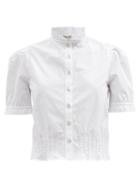 Matchesfashion.com Belize - Serenity Puff-sleeved Cotton-poplin Blouse - Womens - White