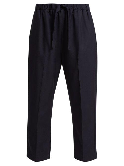 Matchesfashion.com Chimala - Cropped Wool Twill Trousers - Womens - Navy