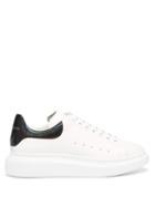 Mens Shoes Alexander Mcqueen - Raised-sole Leather Trainers - Mens - White Black