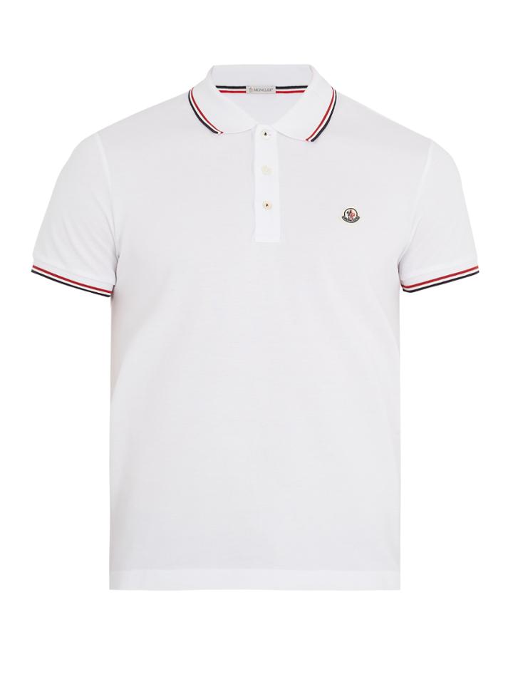 Moncler Striped-trim Cotton-piqu Polo Shirt
