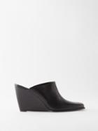 Wandler - Gaia 95 Leather Wedge-heel Mules - Womens - Black