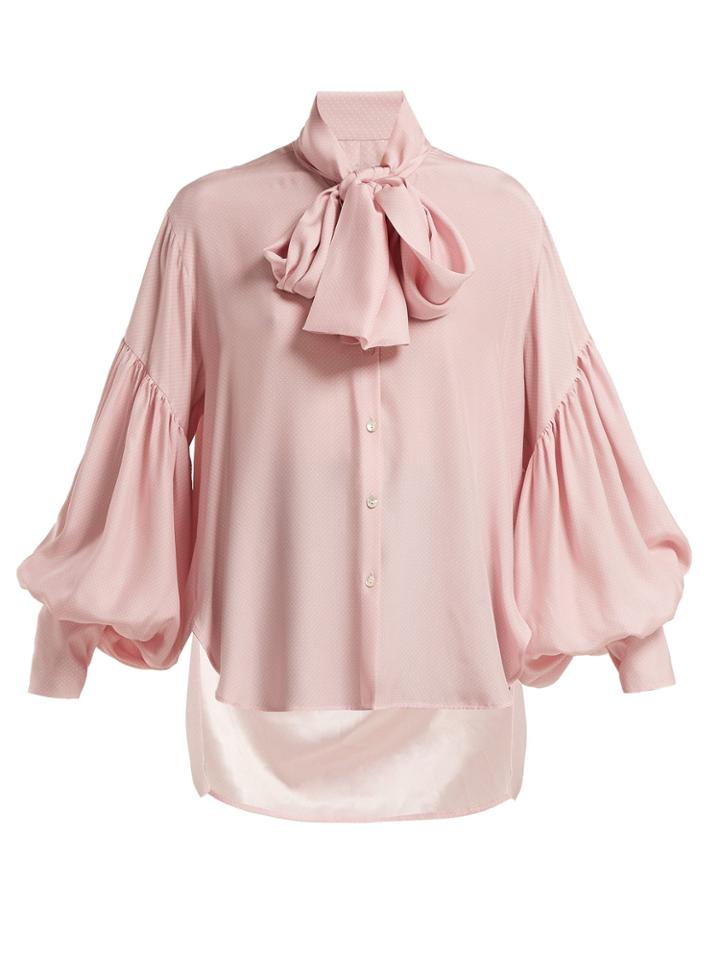 Hillier Bartley New Romantic Polka-dot Silk Blouse