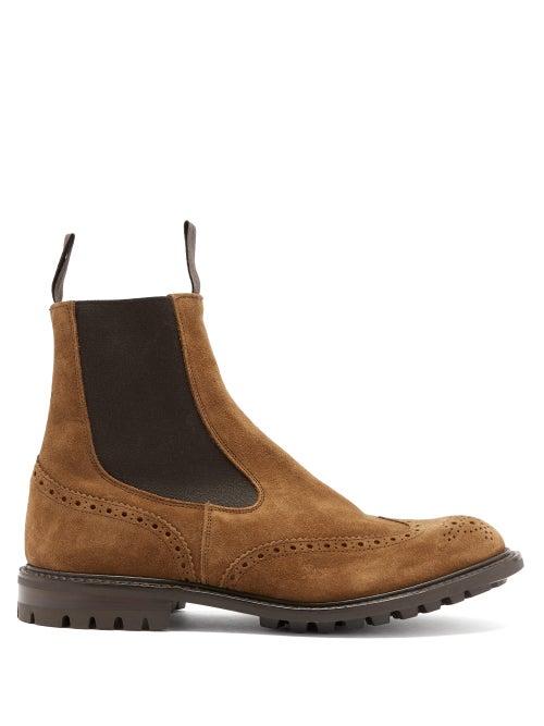 Matchesfashion.com Tricker's - Henry Trek-sole Suede Chelsea Boots - Mens - Tan