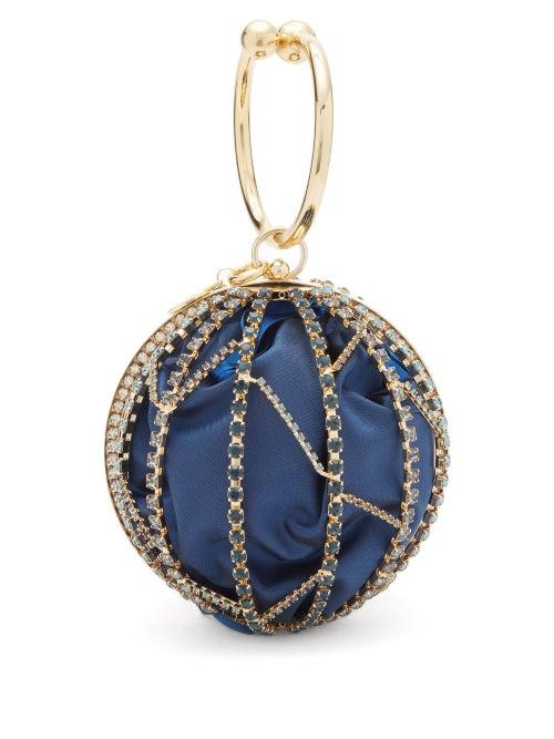 Matchesfashion.com Rosantica - Alice Crystal-embellished Caged Clutch - Womens - Blue Multi