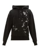 Matchesfashion.com Helmut Lang - Paint Print Logo Embroidered Cotton Sweatshirt - Mens - Black