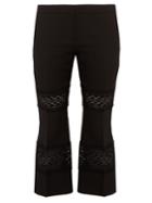 Alexander Mcqueen Lace-insert Wool-blend Cropped Trousers