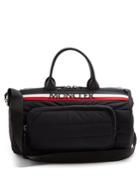 Moncler Striped Logo-embroidered Quilted-nylon Holdall