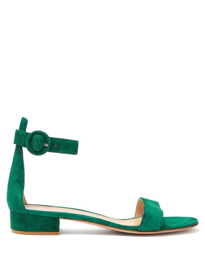 Gianvito Rossi Portofino 20 Block Heel Suede Sandals