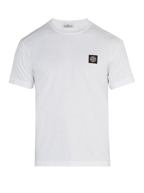 Matchesfashion.com Stone Island - Logo Patch Cotton T Shirt - Mens - White