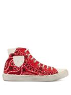 Matchesfashion.com Saint Laurent - Bedford Bandana Print Canvas High Top Trainers - Womens - Red White