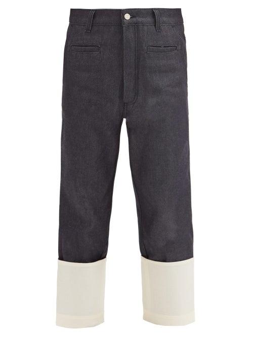 Ladies Rtw Loewe - Fisherman Turn-up Cropped-leg Jeans - Womens - Denim