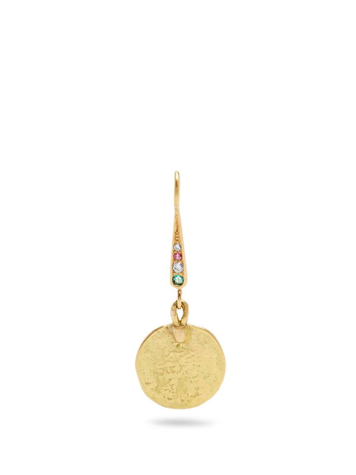 Orit Elhanati The String Diamond, Emerald & Sapphire Earring