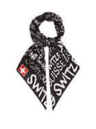 Matchesfashion.com Vetements - Switzerland Print Silk Scarf - Mens - Black