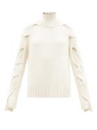 Burberry - Tamzin Braided Cashmere Roll-neck Sweater - Womens - White