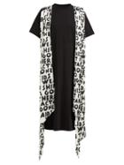 Matchesfashion.com Mm6 Maison Margiela - Graffiti Print Sash Cotton T Shirt Dress - Womens - Black