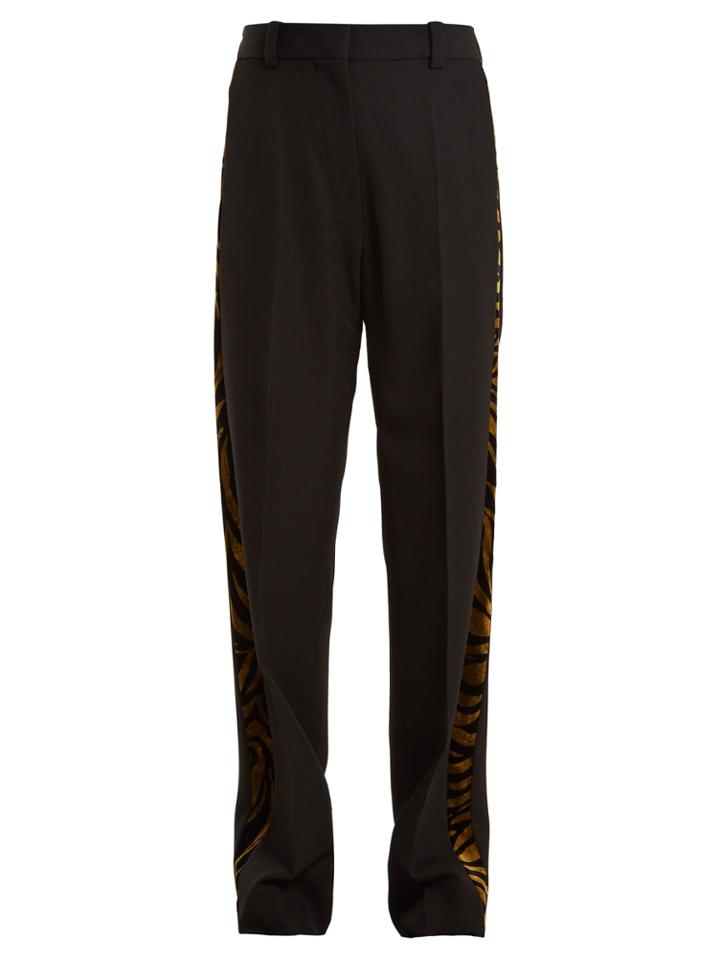 Hillier Bartley Barathea Contrast-panel Linen Trousers