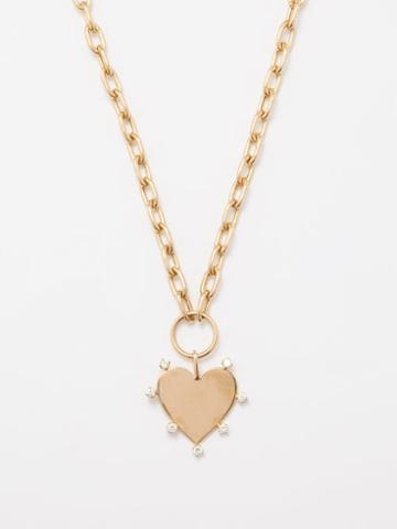 Zo Chicco - Heart Diamond & 14kt Gold Necklace - Womens - Gold Multi