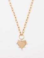 Zo Chicco - Heart Diamond & 14kt Gold Necklace - Womens - Gold Multi