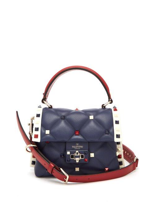 Matchesfashion.com Valentino - Candystud Quilted Leather Bag - Womens - Navy Multi