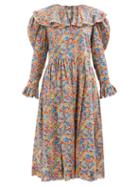 Horror Vacui - Gertrude Floral-print Cotton Midi Dress - Womens - Multi