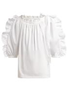Matchesfashion.com See By Chlo - Ruffled Cotton Top - Womens - White