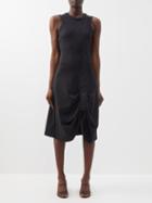 Loewe - Draped Asymmetric Scuba Dress - Womens - Black