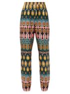 Matchesfashion.com La Doublej - Printed Silk-twill Trousers - Womens - Multi