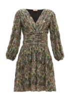 Matchesfashion.com Missoni - Leaf Knitted Lace Cocktail Dress - Womens - Black Multi