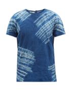 11.11 / Eleven Eleven - Shibori Tie-dyed Cotton-voile T-shirt - Mens - Blue Multi