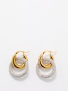 By Alona - Gina Crystal & 18kt Gold-plated Hoop Earrings - Womens - Gold Multi